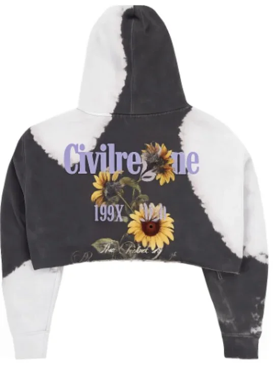 Civil Regime Bloom Forever Cropped Hoodie M - Picture 3 of 4